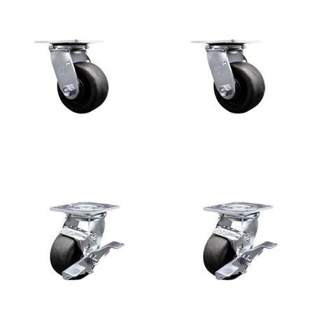 Service Caster Tool Box Caster Wheel Set 4'' Glass Filled Nylon Swivel Casters, 4PK TOOL-SCC-30CS420-GFNB-2-TLB-2